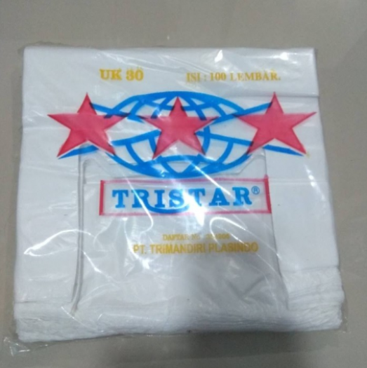 Kantong Kresek HD Murni Merk TRISTAR 28 x 48 cm isi 100 Lembar Plastik - Putih