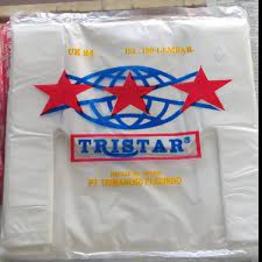Kantong Kresek Putih uk 24 kantong Plastik Merk TRISTAR Bahan Berkualitas isi 100 lbr