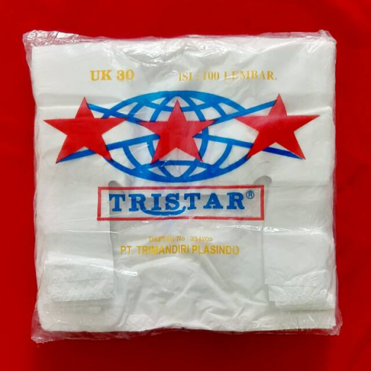 Kantong Kresek Putih uk 30 kantong Plastik TRISTAR Bahan Berkualitas isi 100 lbr